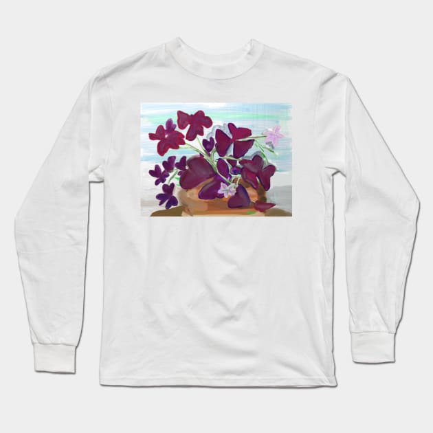 Oxalis or Shamrock Plant Long Sleeve T-Shirt by trishaclarkin